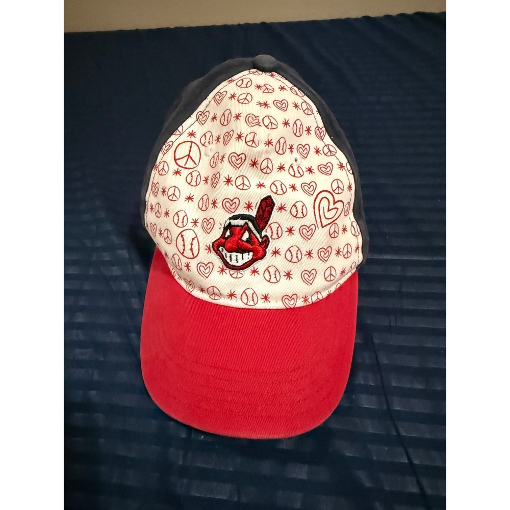 Fan Favorite Cleveland Indians Toddler Hat Chief Wahoo Peace Heart Navy Red
